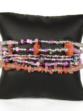 Czech Glass Bead PINK & PURPLE Bracelet